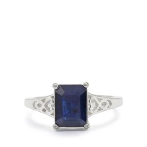 3-Carat Madagascan Blue Sapphire Ring in Sterling Silver