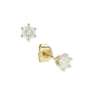 9K Gold Earrings with 1/2 Carat Diamonds