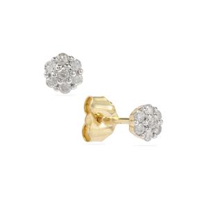 9K Gold Earrings with 1/8 Carat Diamonds