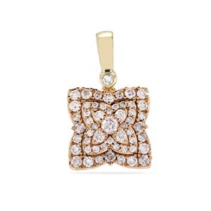 9K Two-Tone Gold Pendant with Kind IIa Pink and Kind IIa White Diamonds