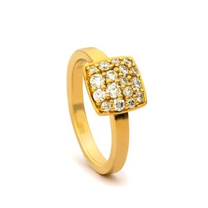 Trendy Electrum Ring that includes Ekati Canadian Diamond