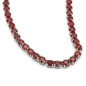 Sterling Silver Necklace with 50.70cts Malagasy Ruby (F)