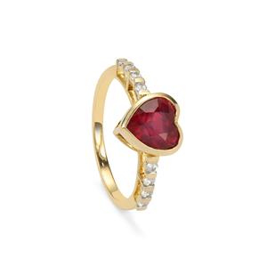 ‘The Crimson Coronary heart’ Bemainty Ruby and White Zircon 9K Gold Ring with a Whole Gem Weight of two.90cts (F)